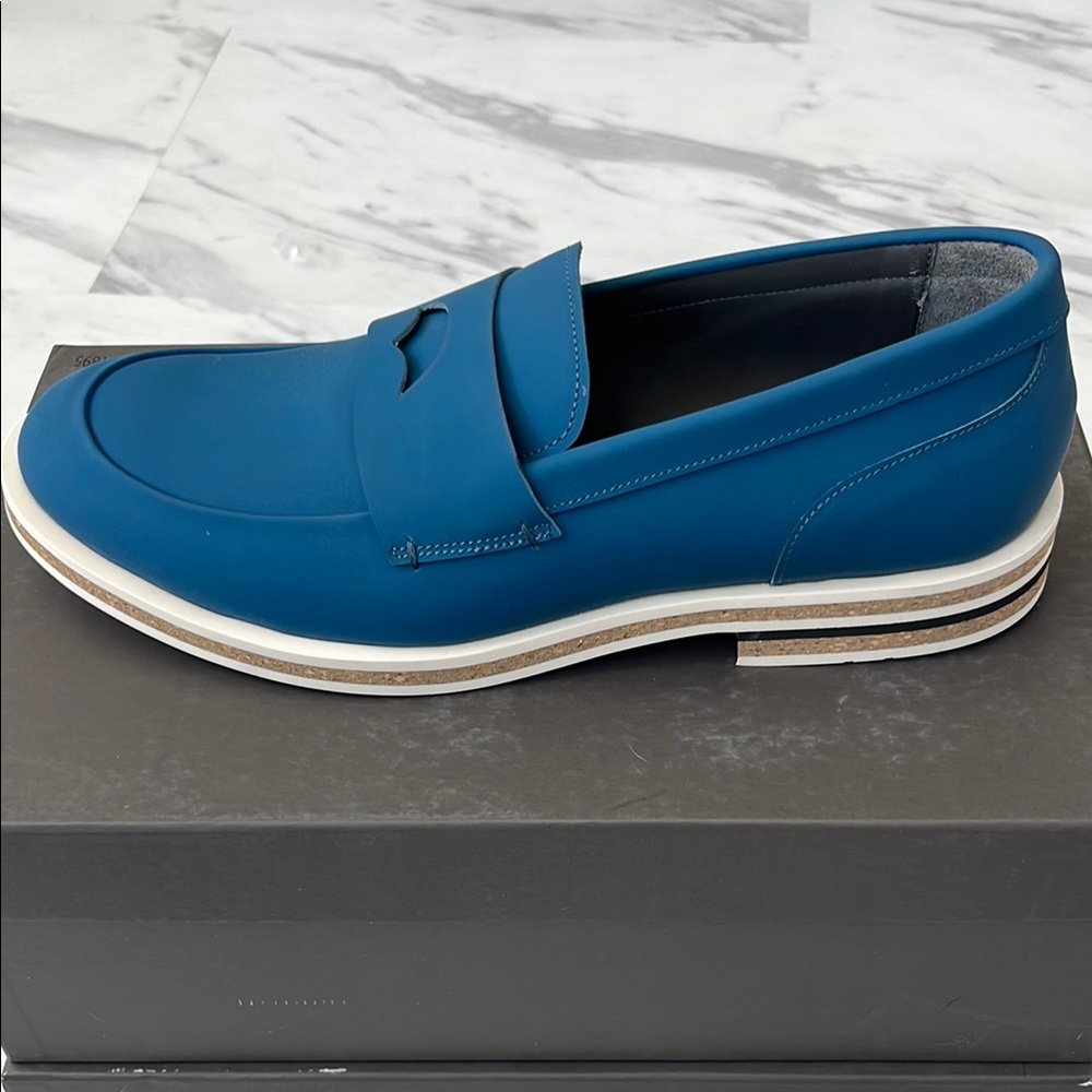 Robert Clergerie Blue Slip-On Loafers - Picture 3 of 9